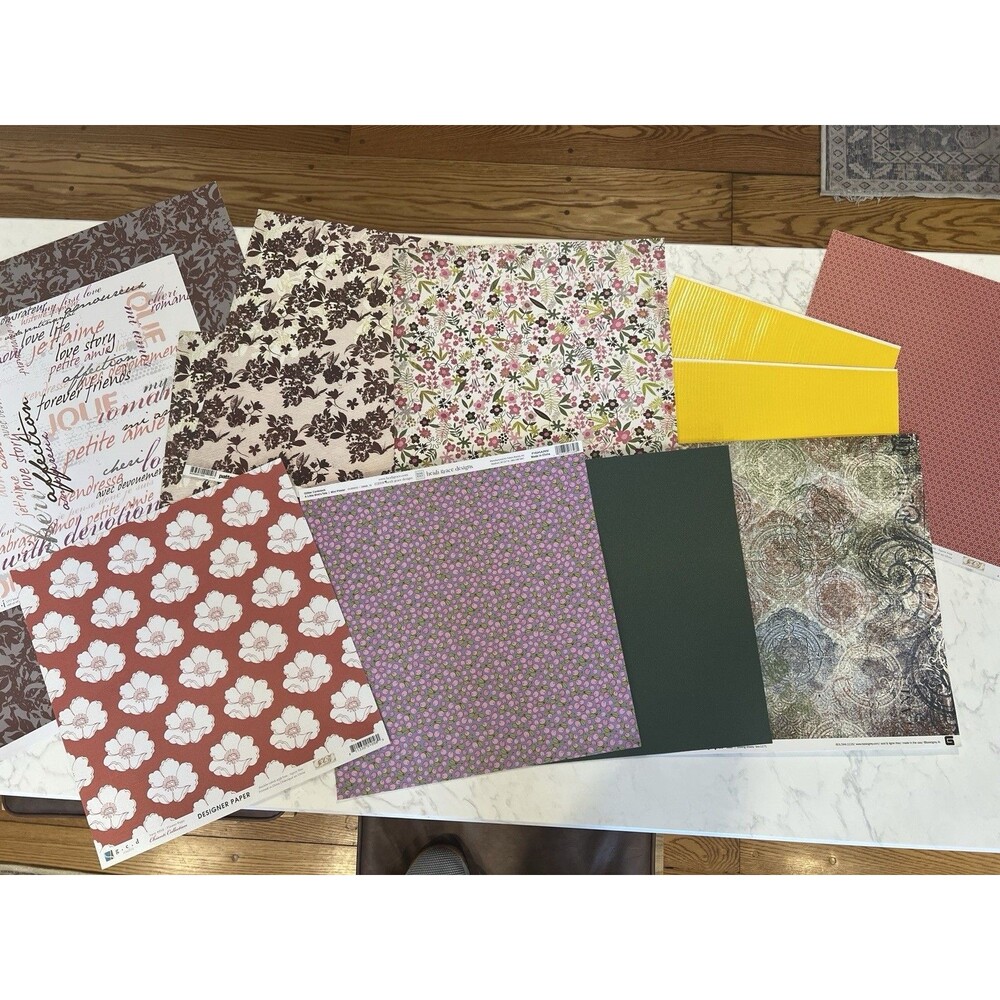 Mixed Lot, 13 Cardstock Retired Scrap Book Sheets, NEW